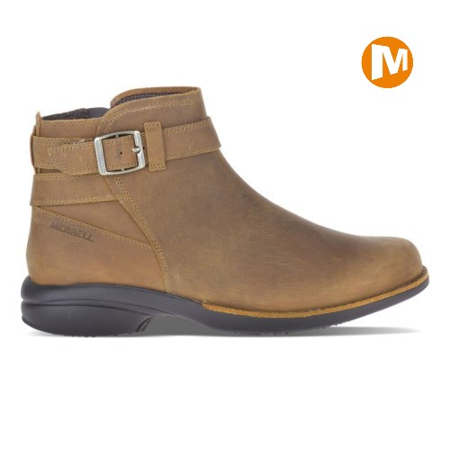 Merrell Andover Bluff Waterproof Winterstiefel Damen HellBraun [DE-GDMNT]